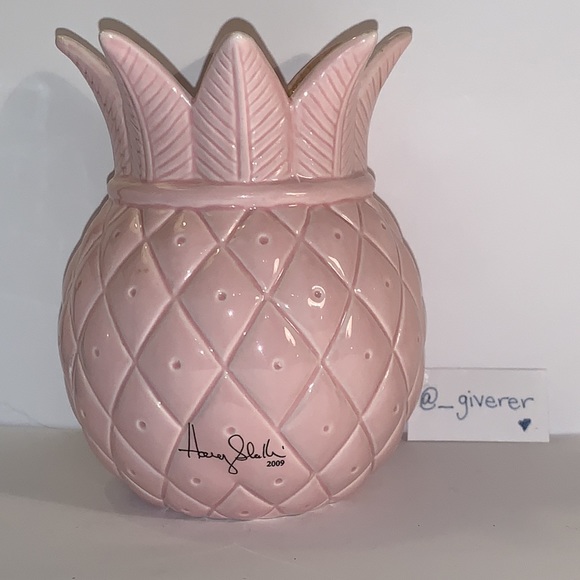 Pineapple Orchid Pink Pineapple Ceramic Slatkin BBW Candle RARE 2009 - Picture 3 of 13